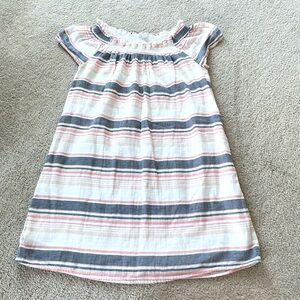 #385 - Beachlunchlounge - Striped Pink and Gray Women's Dress